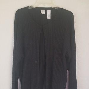 Emma James 3x Button Down Black Blingy Sweater